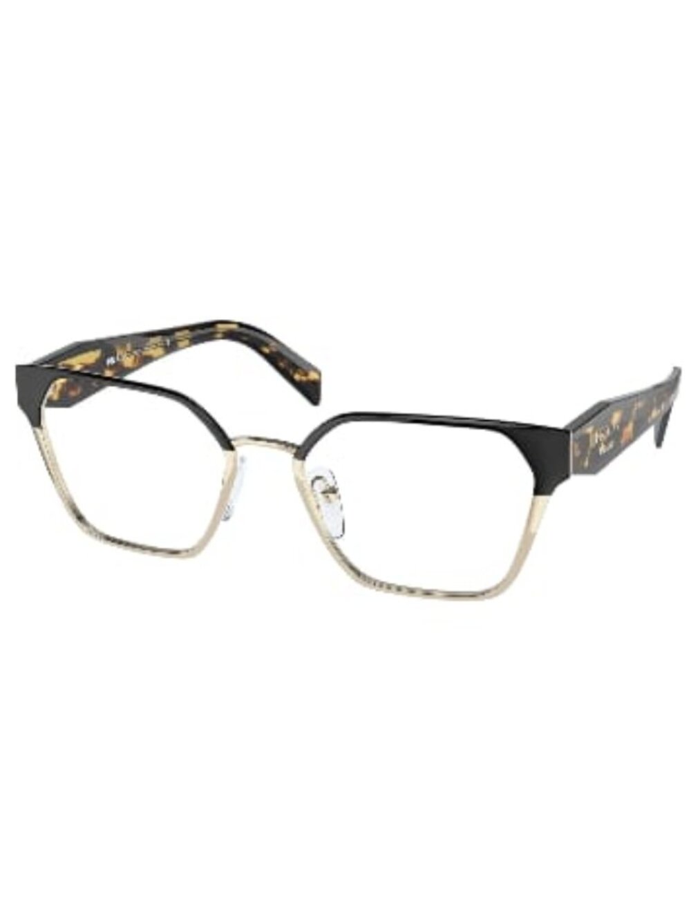Prada VP 63W, Black/Pale Gold Eye Glasses, 53-18-140